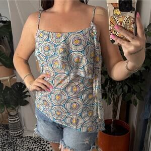 Y2K I.E. Colorful Assymetrical Cami Top Petite Medium NWT